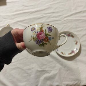 Occupied Japan Cherry China tea cups & saucers